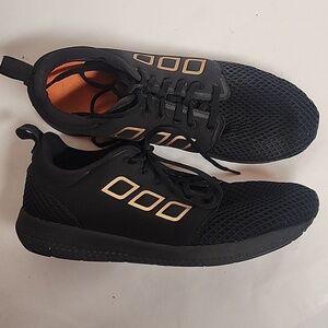 Lorna Jane Black and Gold Sz 9 Comfortable Running Trail Athletic Shoes
